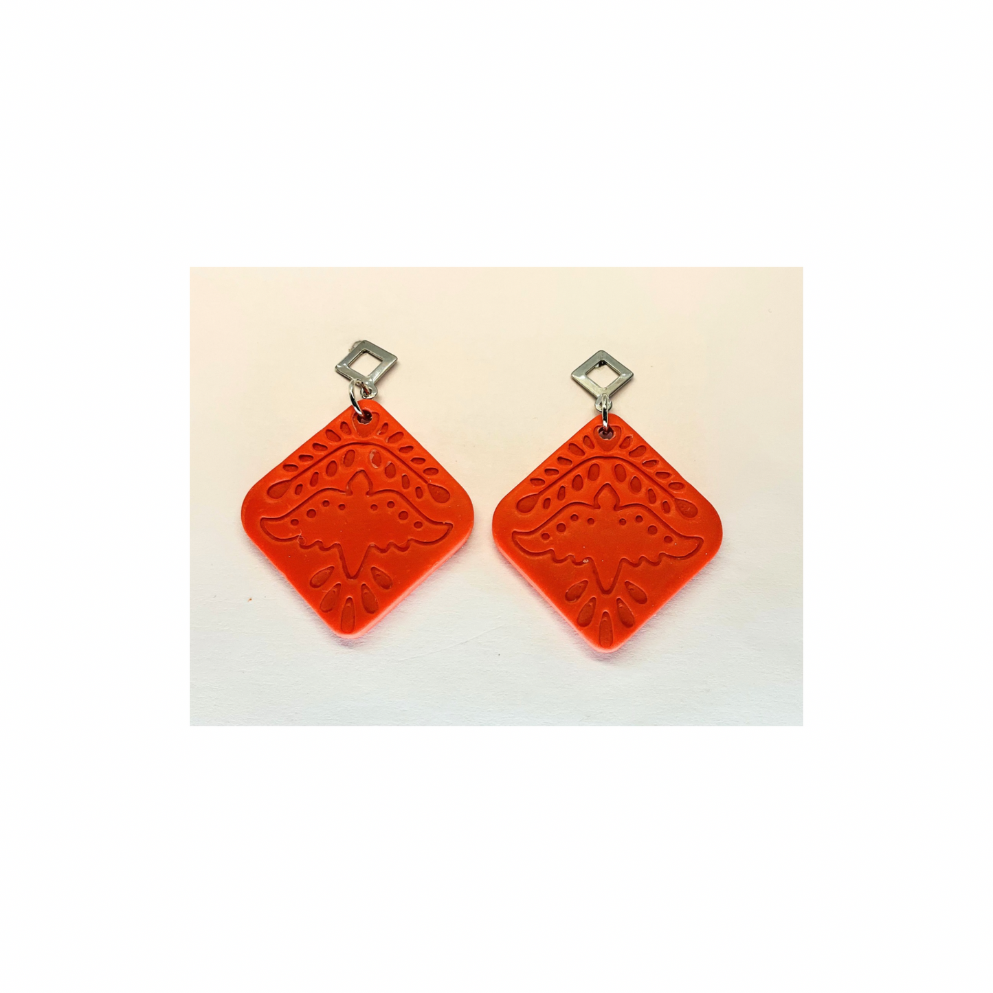 Southwest Aztec Bird Dangle with Silver Stud Earrings-Crafting By BB