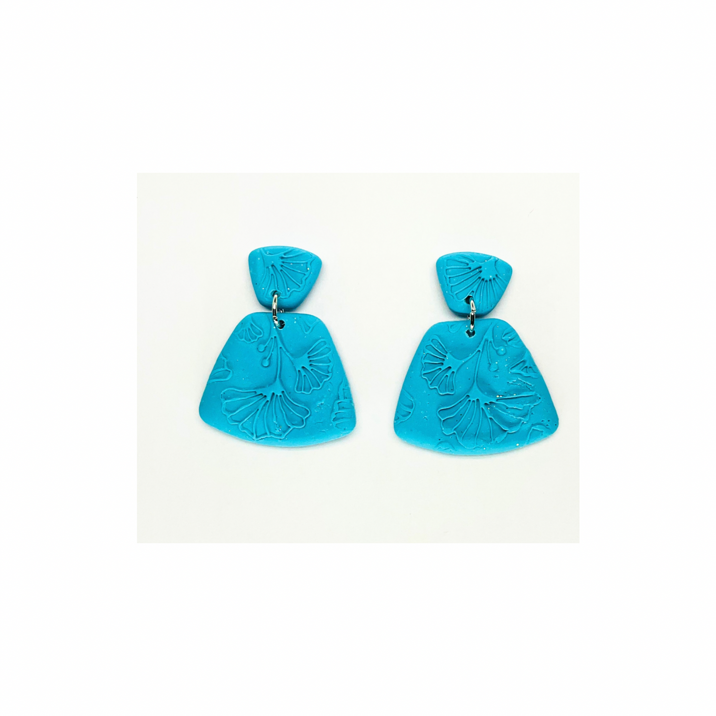 Turquoise Blue Leaf Pattern Stud Earring for Female Fashion Accessory