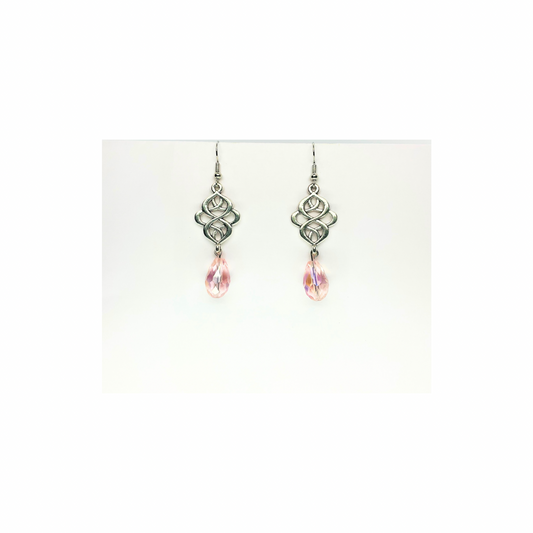 Crystal Chandelier Collection Pink Teardrop Dangle Earring for Female Fashion Jewelry Accessories
