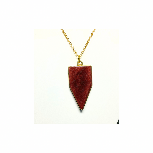 Bronze and Gold Arrow Resin Pendant 18-inch Necklace - Unique Design Jewelry Piece