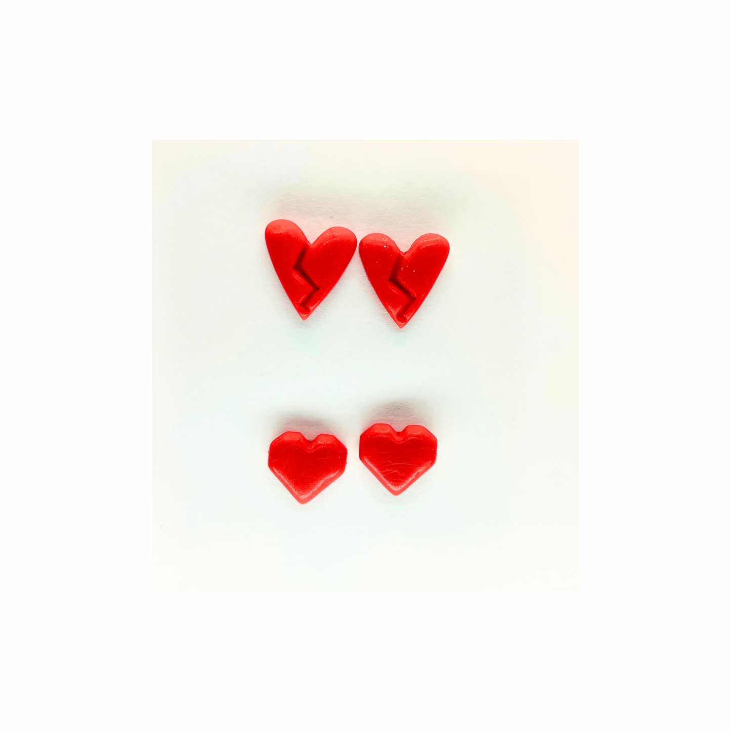 Red Heart Stud Earrings