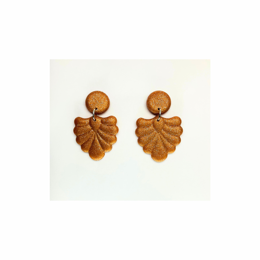 Fall Collection Pink Gold Dangle Stud Earrings - Elegant Pink Gold Dangle Design for Casual & Formal Wear - Timeless Accessory for Any Outfit