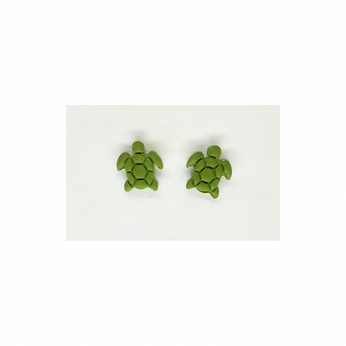 Olive Green Turtle Stud Earring-Crafting By BB