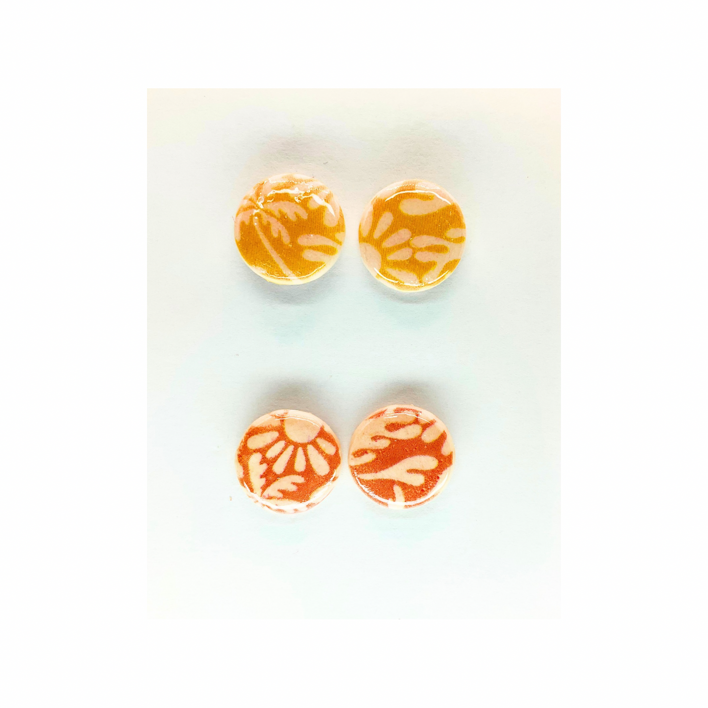 Beach Bloom Collection Yellow and Salmon Stud Earrings