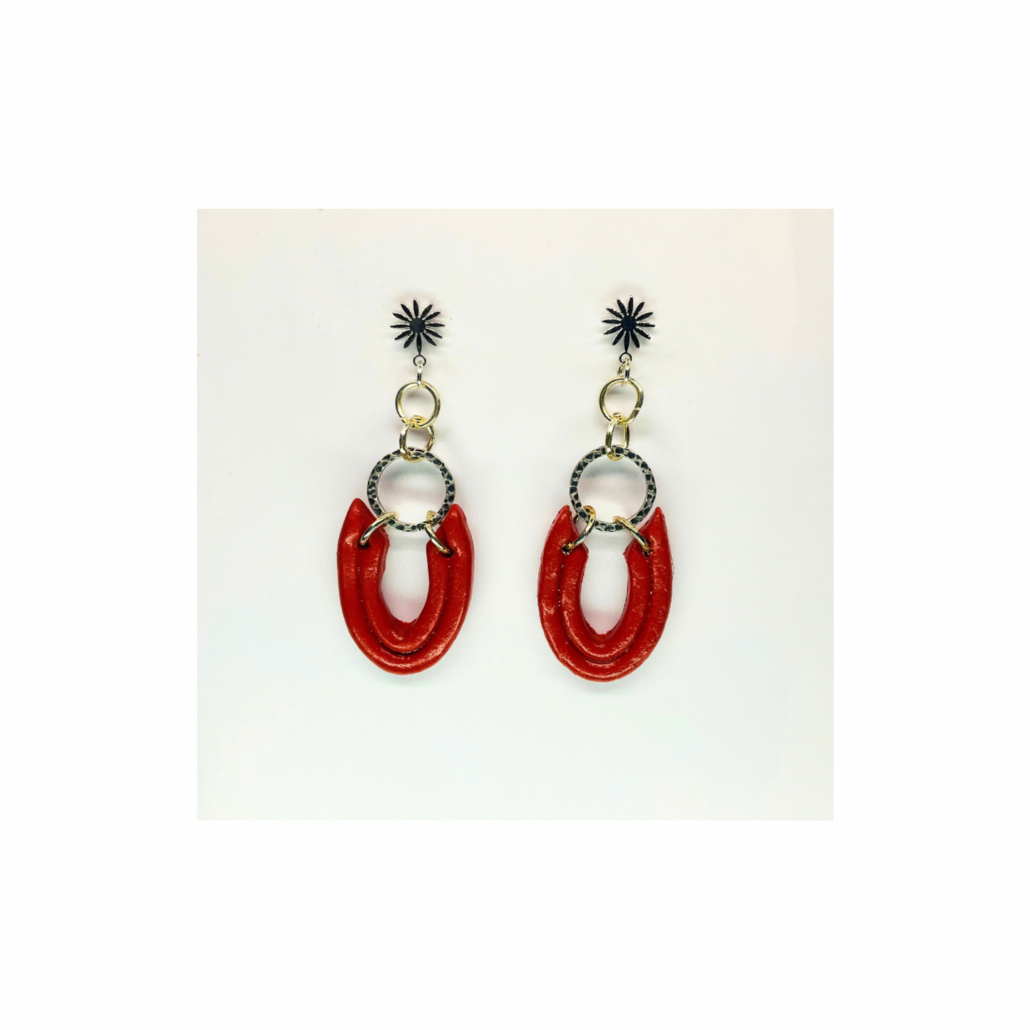 Sienna Loop Silver and Gold Dangle with Star Stud Earrings