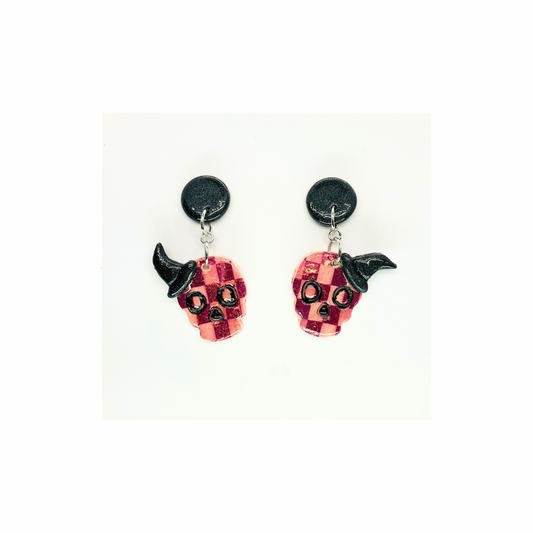 Wizard Collection Skull with Witch Hat Stud Dangle Earrings for Female Fashion Accessories