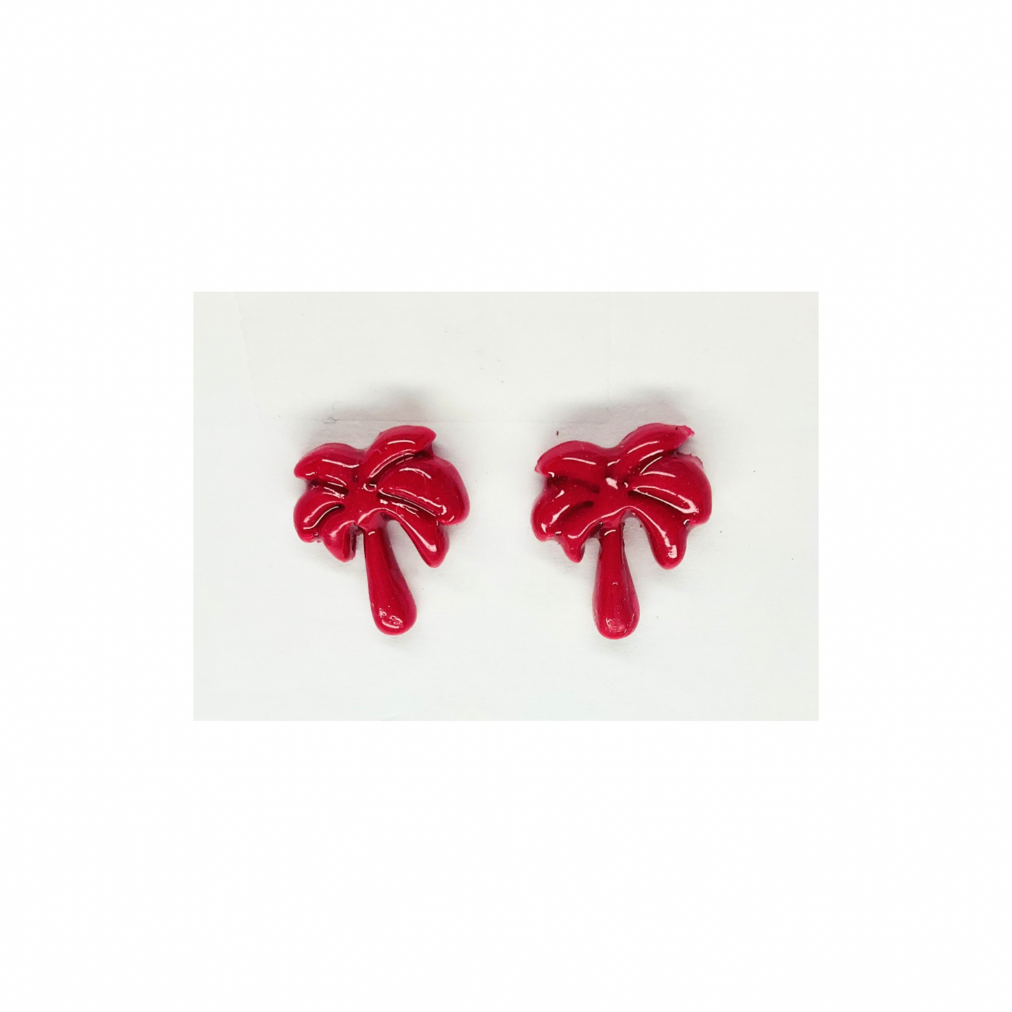 Hot Pink Palm Tree Stud Earrings | Crafting By BB
