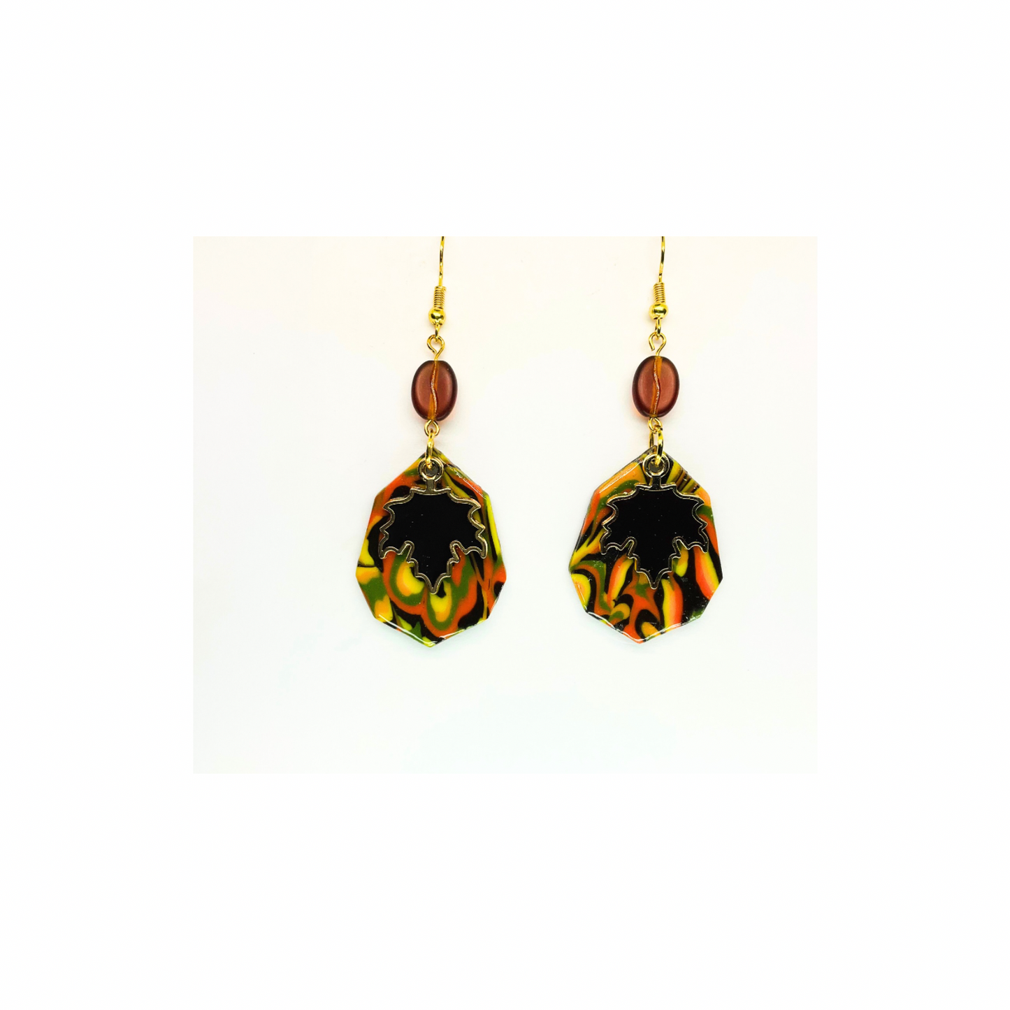 Fall Collection Brown Leaf Dangle Earring - Elegant Brown Leaf Motif & Dangle Style for Everyday Wear & Special Events