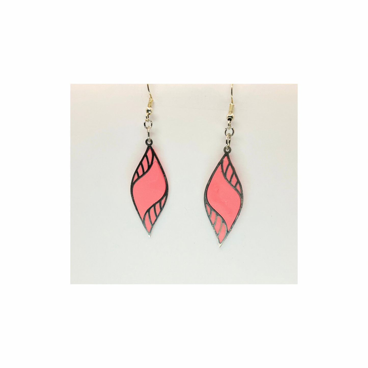Pink and Silver Swirl Dangle Earring-Crafting By BB