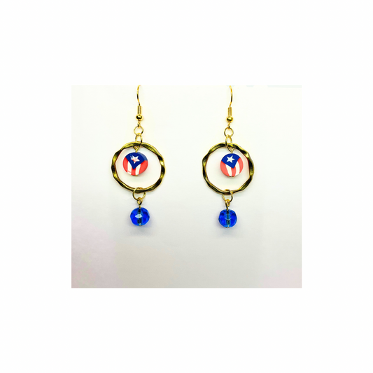 Patriotic Collection Red White Blue Dangle Earring - Vibrant Flag Design for Female Patriotic Occasions