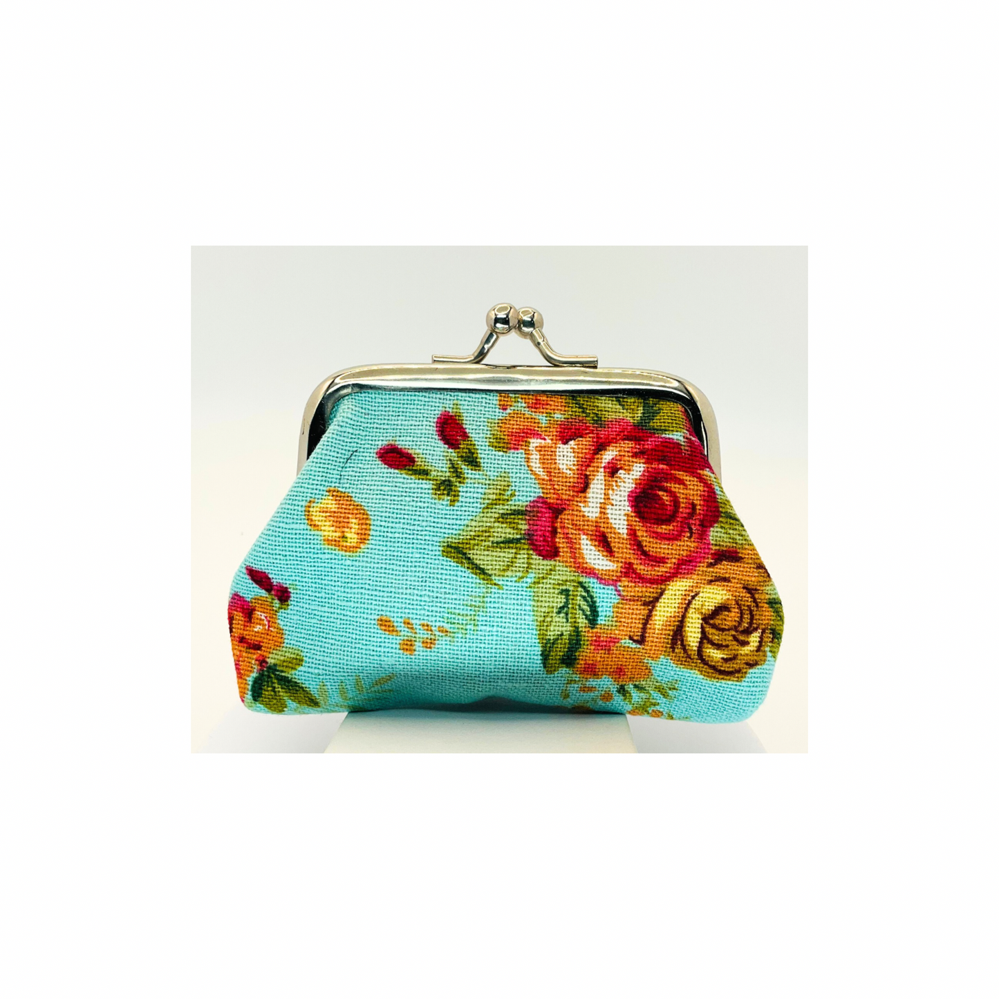Turquoise Floral Coin Purse