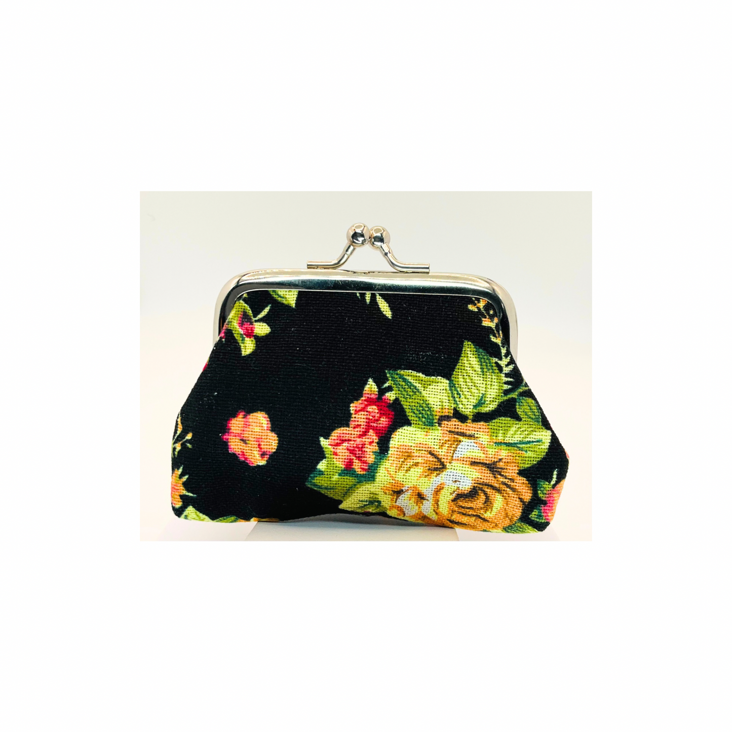 Black Floral Coin Purse-Crafting By BB