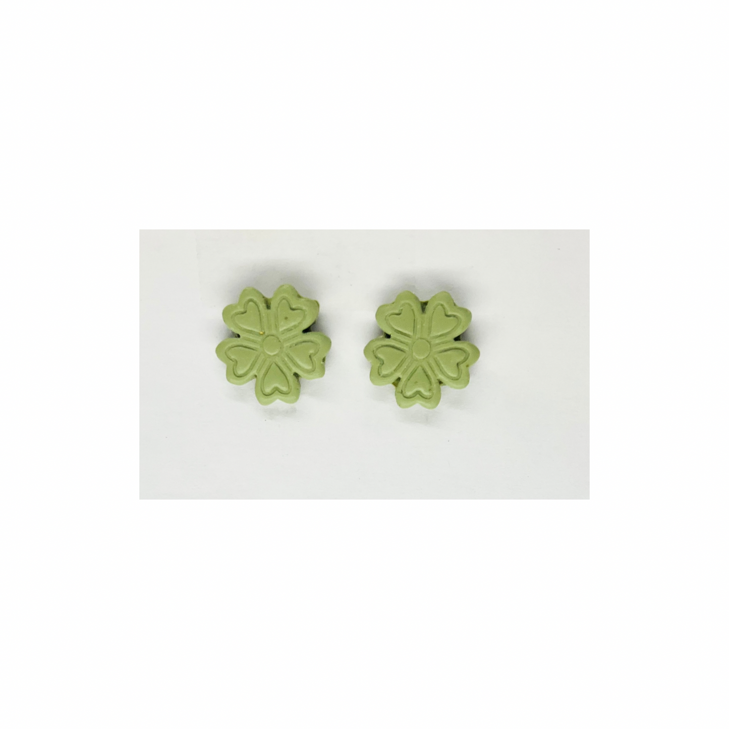Mint Green Clover Stud Earring