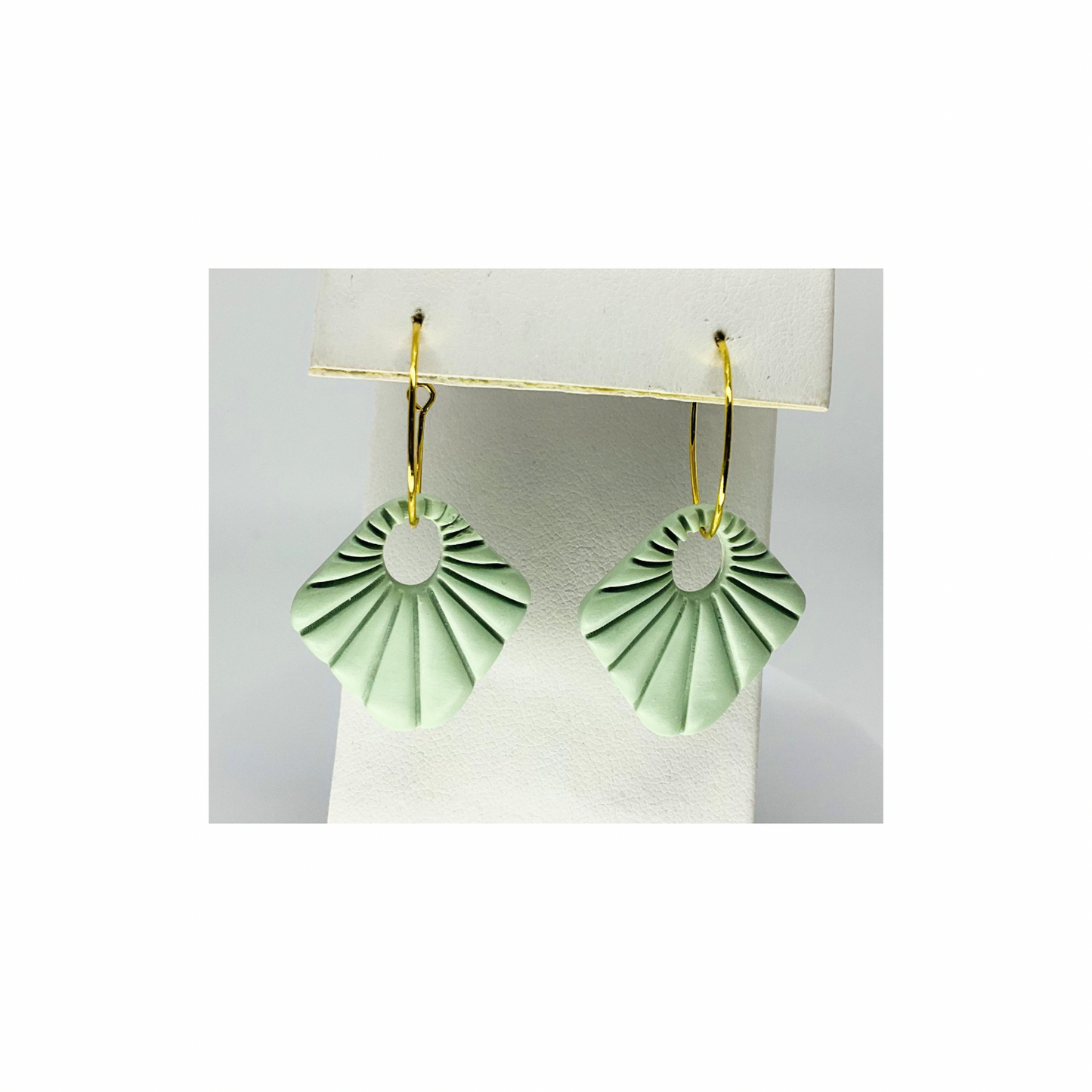 Mint Green Hoop Dangle Earrings | Crafting By BB