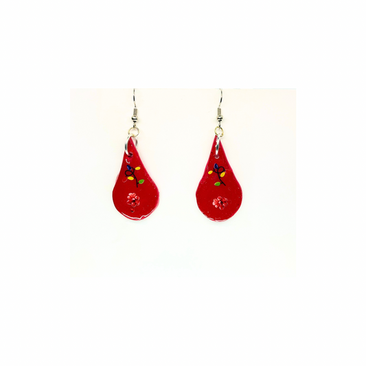 Christmas in July Collection Red Teardrop with Lights Dangle Earrings Featuring Festive Design