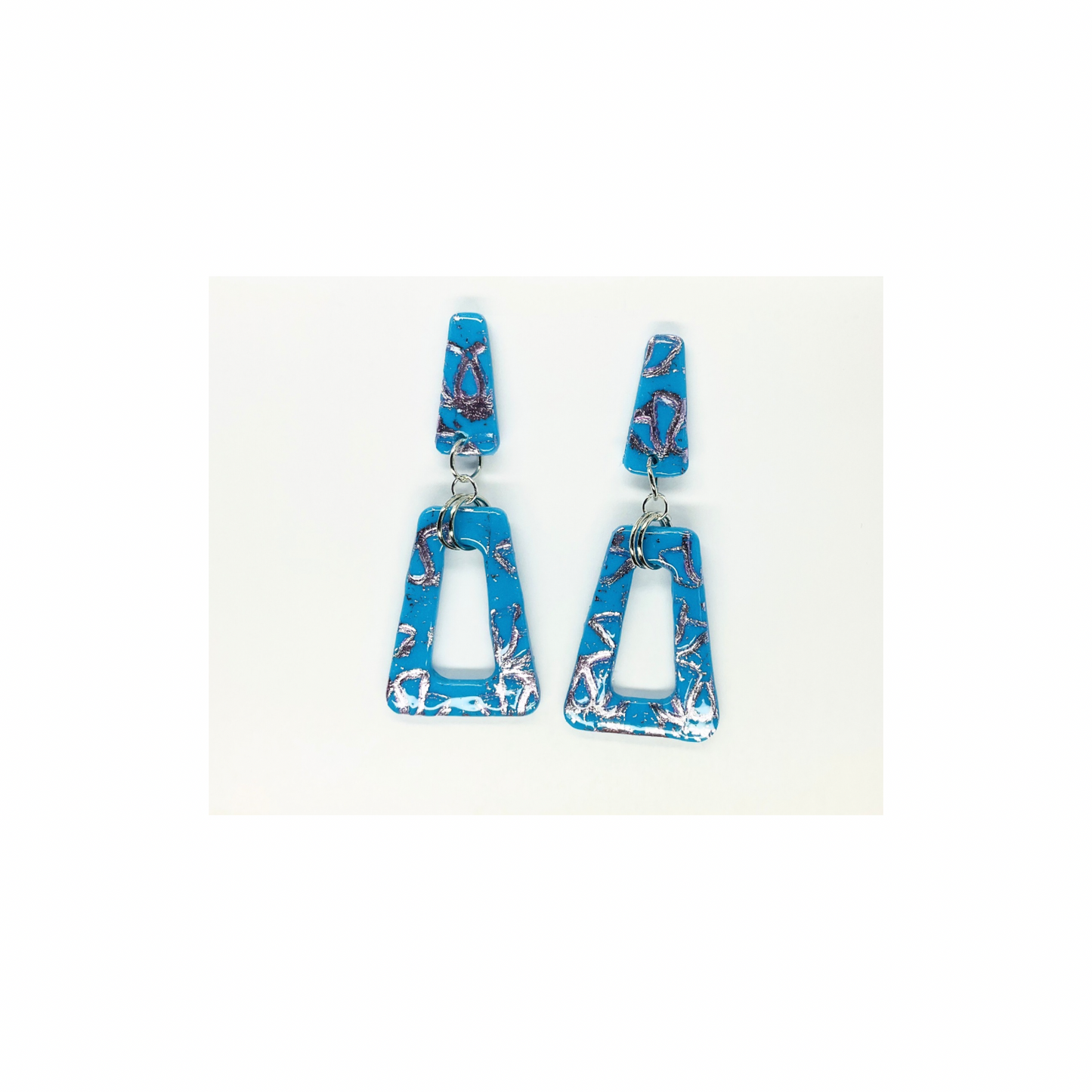 Azure Blue and Purple Stud Dangle Earring-Crafting By BB