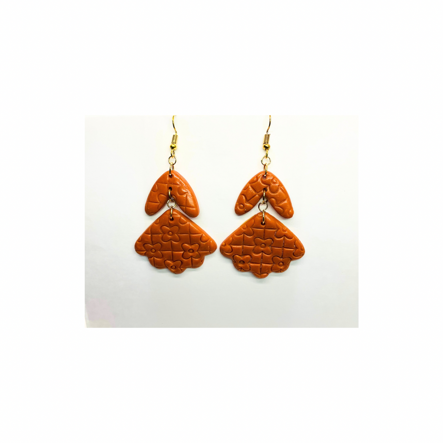Brown Brick Dangle Earring