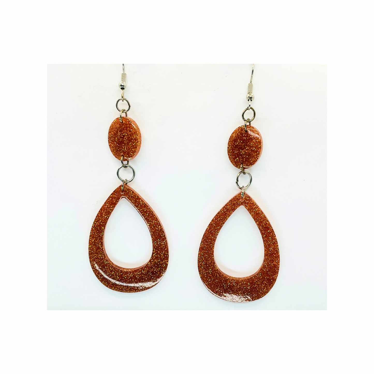 Elegant Copper Sparkle Dangle Earrings