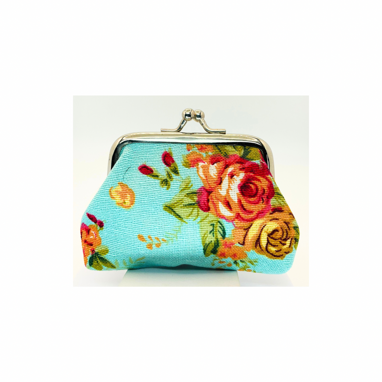Turquoise Floral Coin Purse