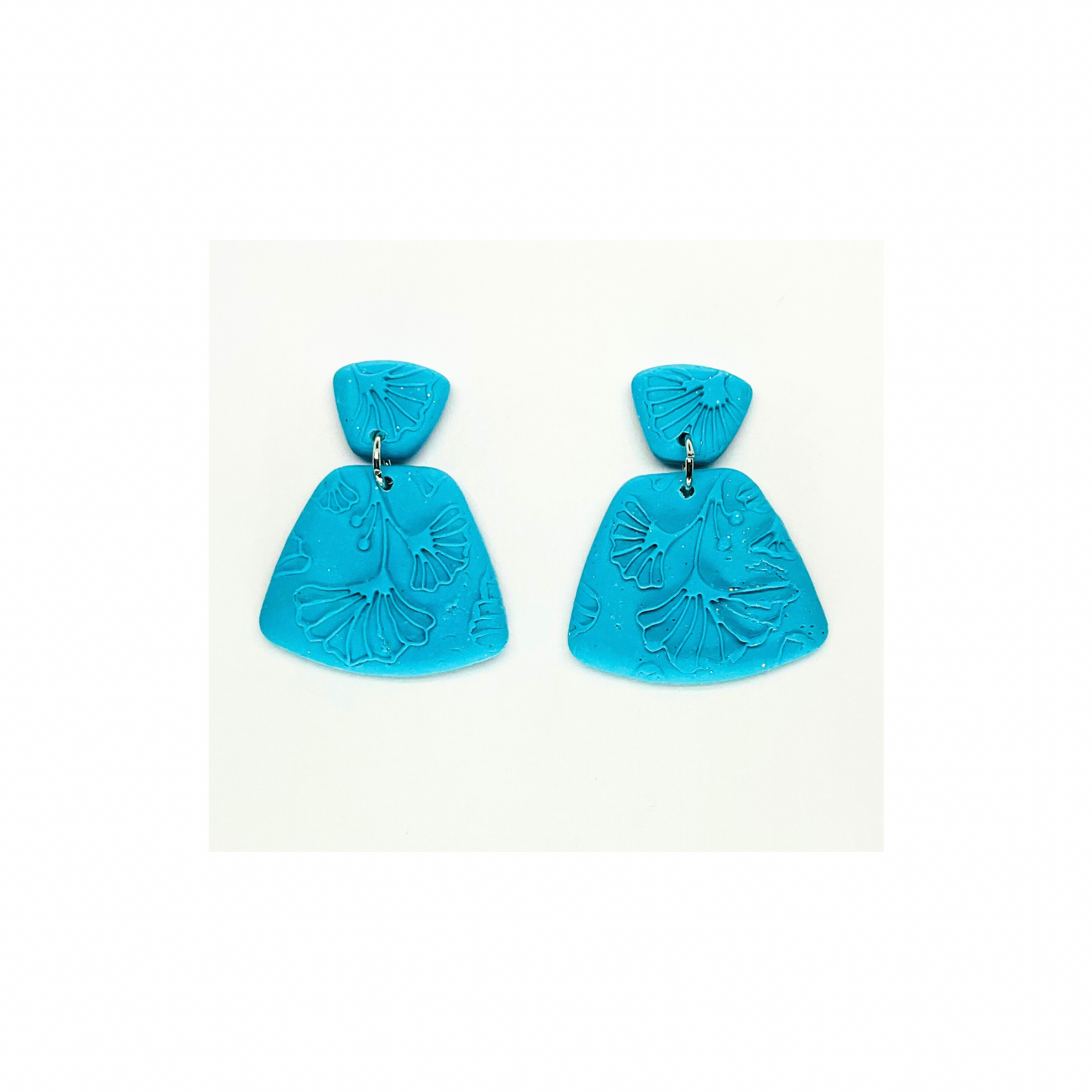 Turquoise Blue Leaf Pattern Stud Earring for Female Fashion Accessory
