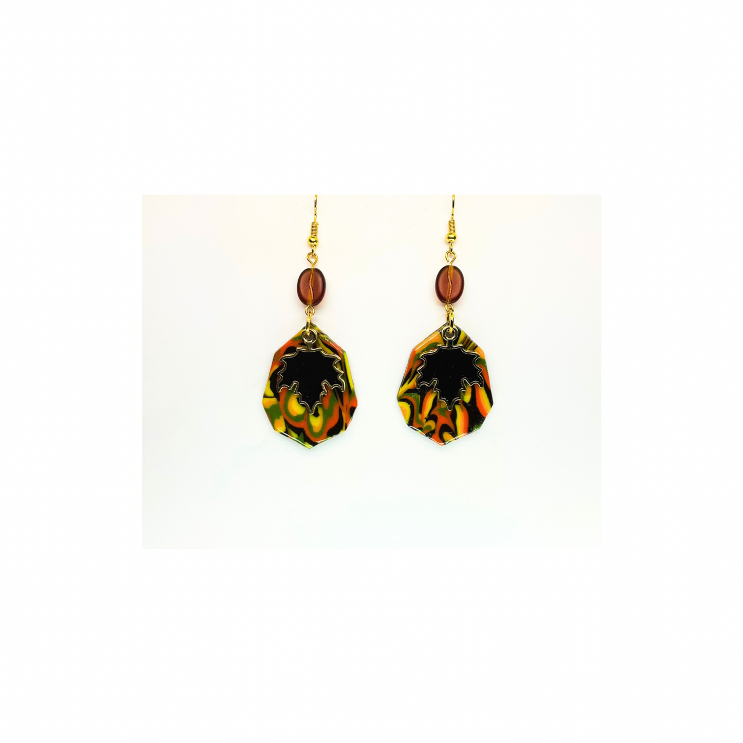 Fall Collection Brown Leaf Dangle Earring - Elegant Brown Leaf Motif & Dangle Style for Everyday Wear & Special Events