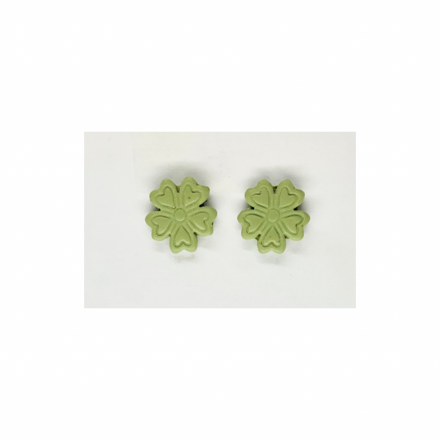 Mint Green Clover Stud Earring