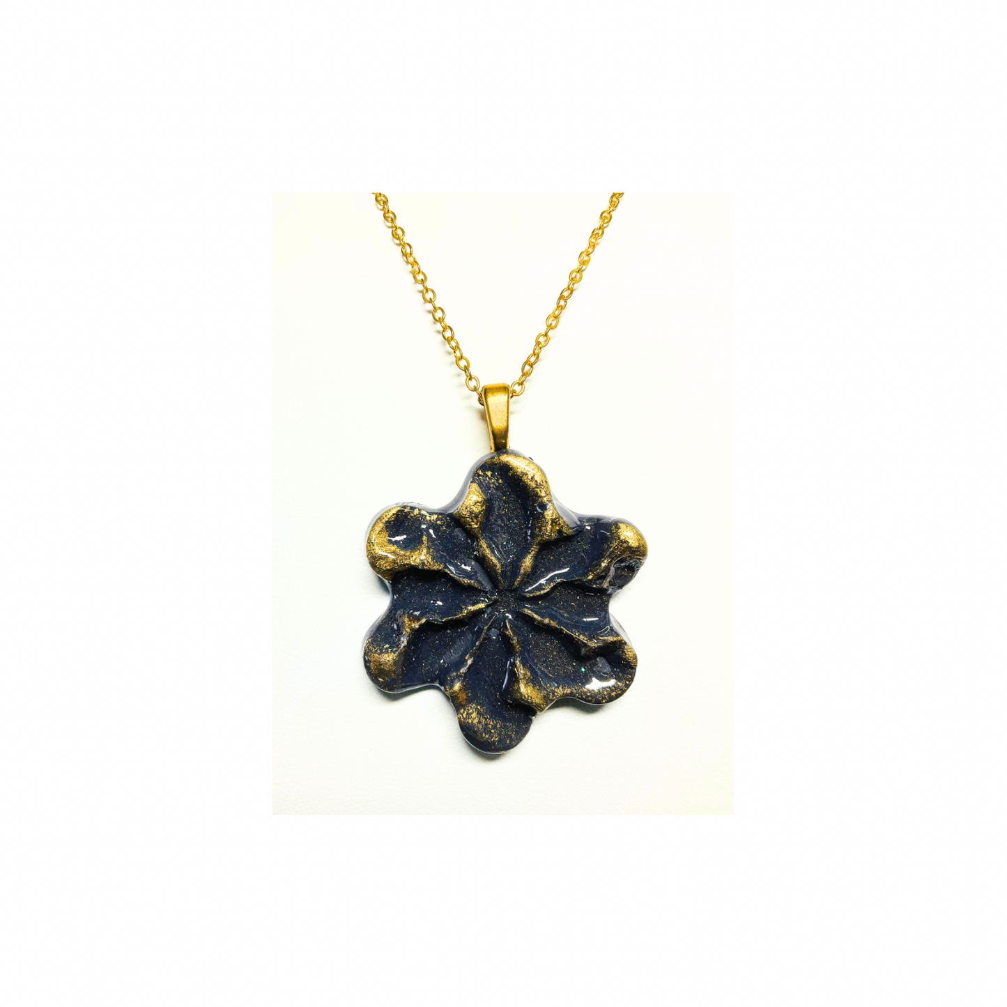 Dark Gray and Gold 143 Pinwheel Pendant Necklace with Unique Star Design and Chain Jewelry Elegant Versatile Accessory