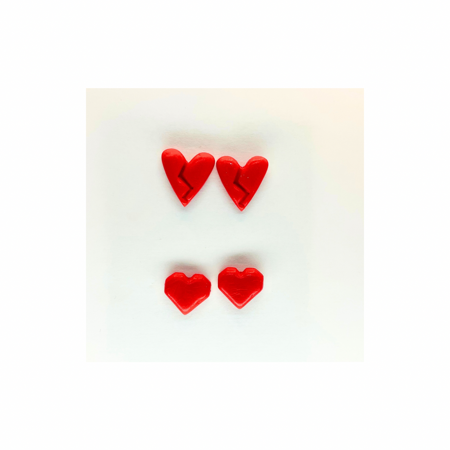 Red Heart Stud Earrings