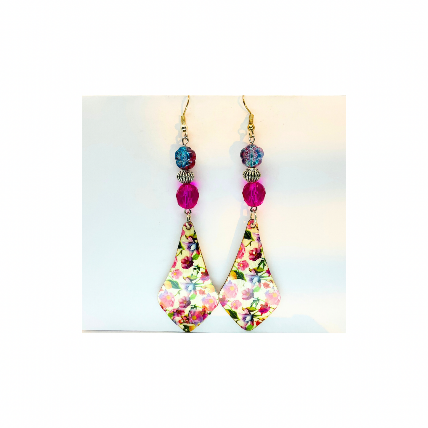 Boho Style French Garden Wood Dangle Earring