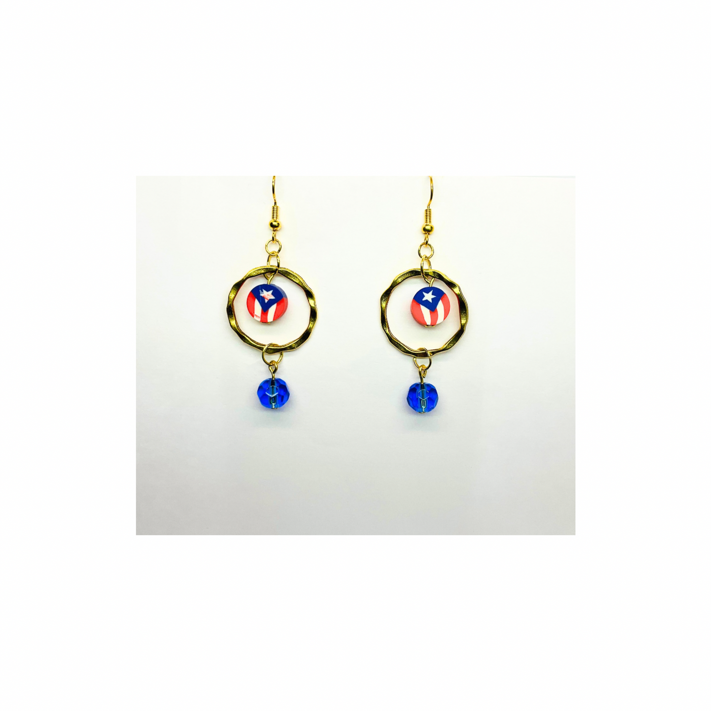 Patriotic Collection Red White Blue Dangle Earring - Vibrant Flag Design for Female Patriotic Occasions