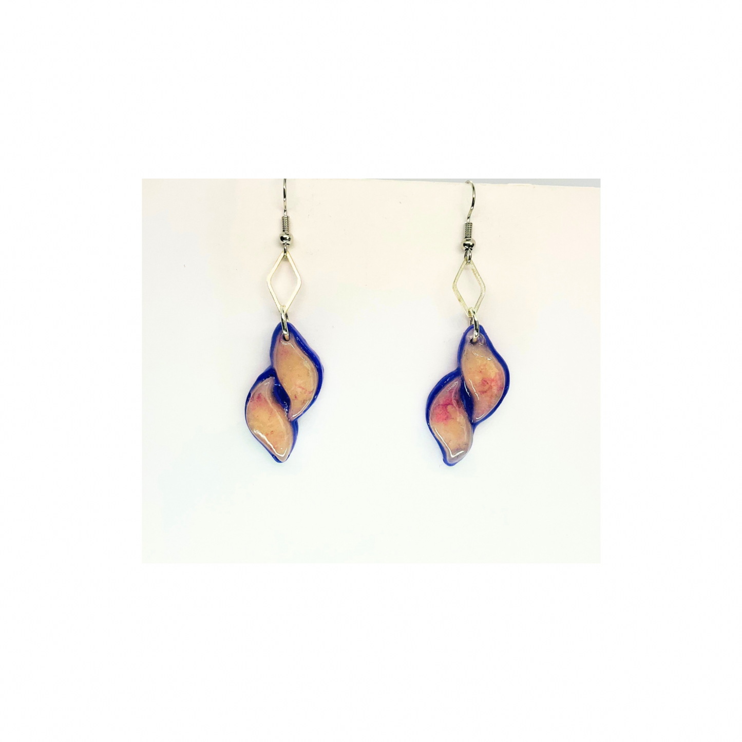 Purple Translucent Layered Swirl Dangle Earrings for Female - Fashion Accessory