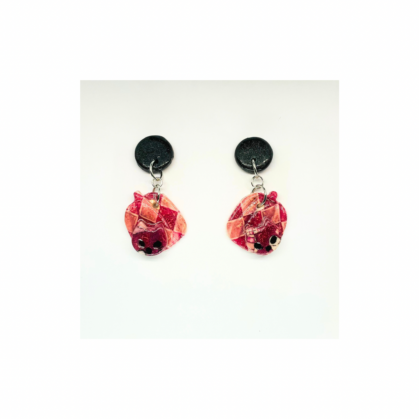 Wizard Collection Tall Pumpkin with Cat Dangle Earrings - Quirky & Eye-Catching Design for Women's Fashion Accessories