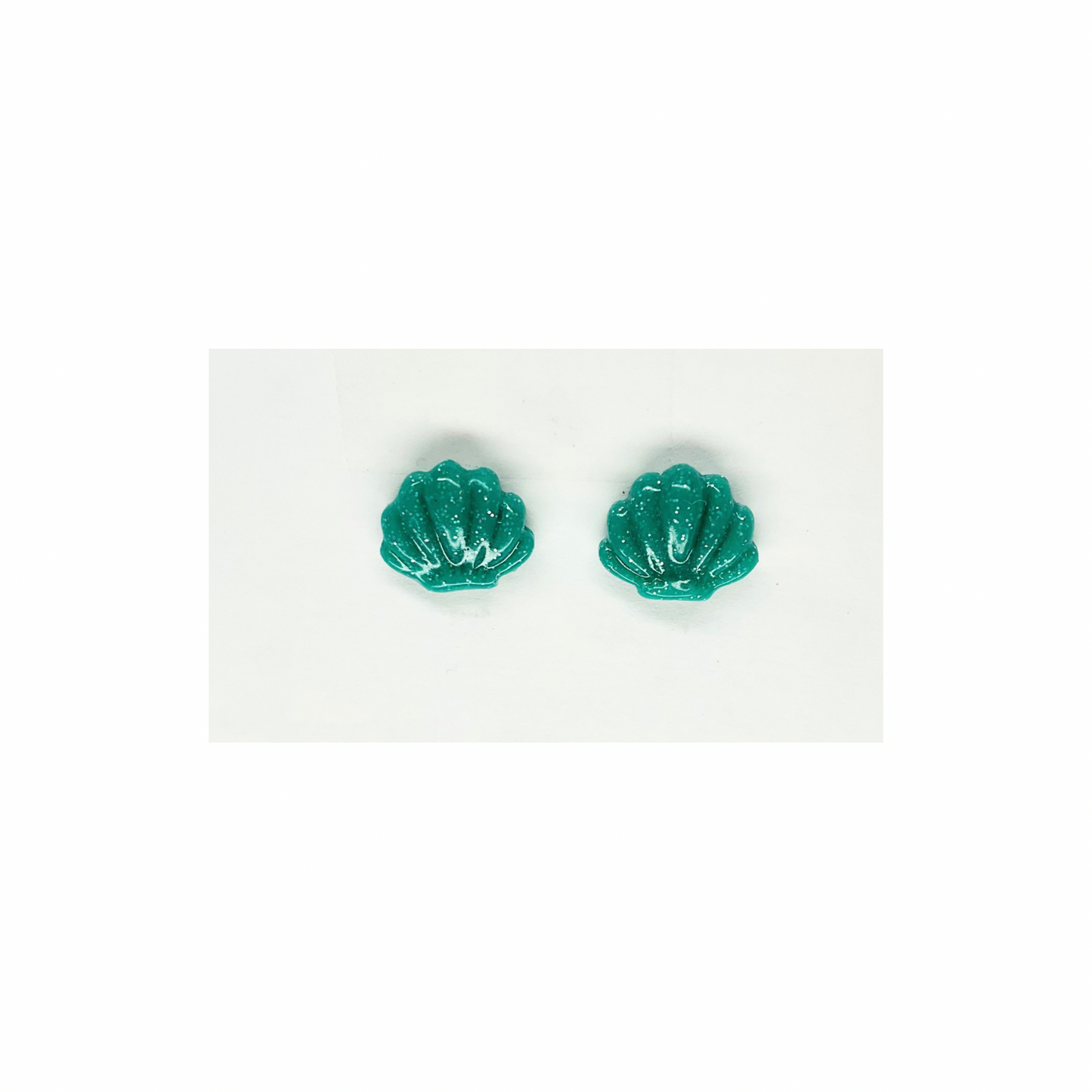 Green Sparkle Shell Stud Earrings | Crafting By BB