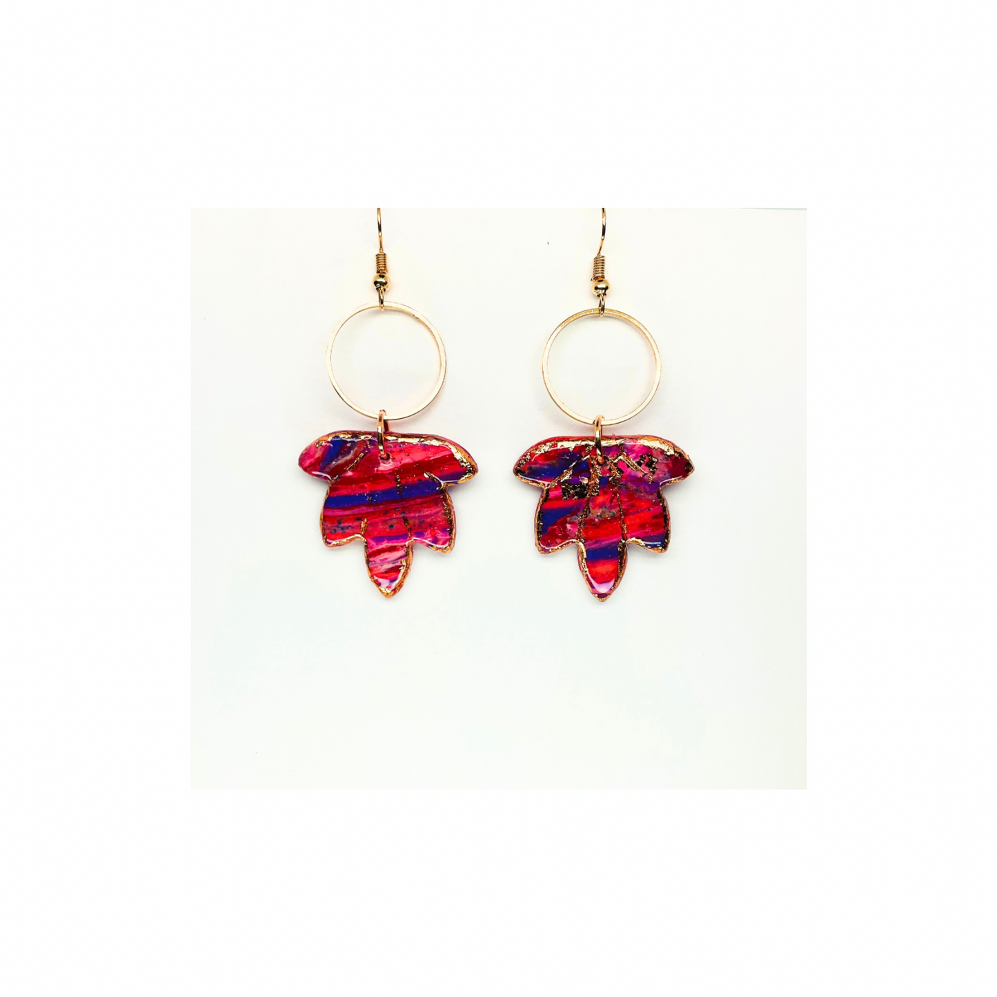 Rose Gold Collection with Circle Dangle Earring - Pink and Red Design for Female Jewelry Accessories