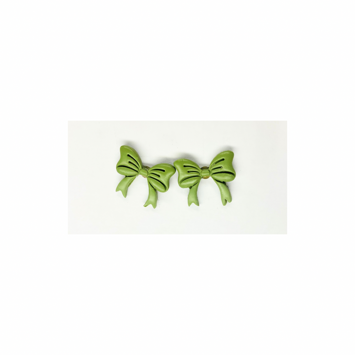 Olive Green Bow Stud Earrings | Crafting By BB