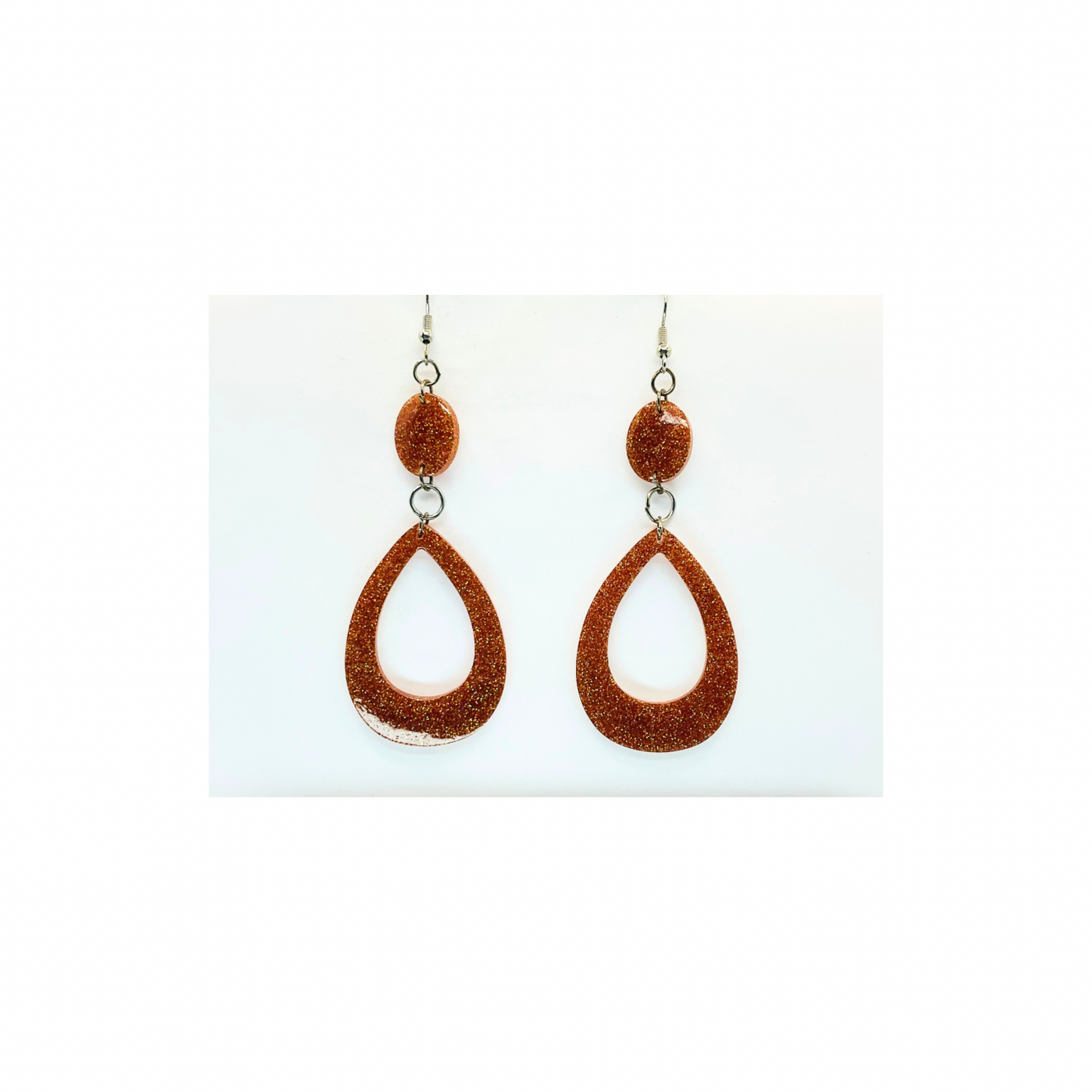 Elegant Copper Sparkle Dangle Earrings