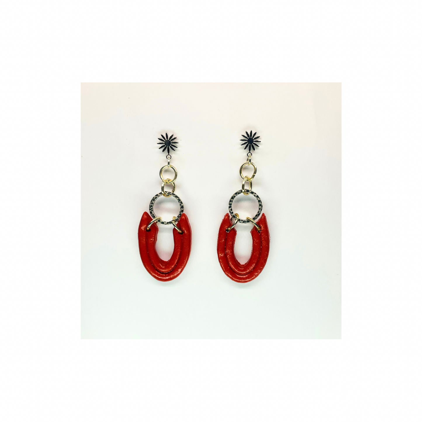 Sienna Loop Silver and Gold Dangle with Star Stud Earrings