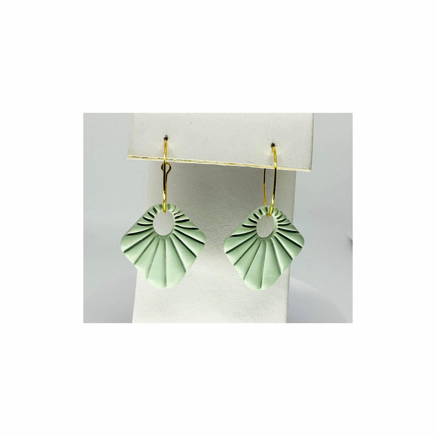 Mint Green Hoop Dangle Earrings | Crafting By BB