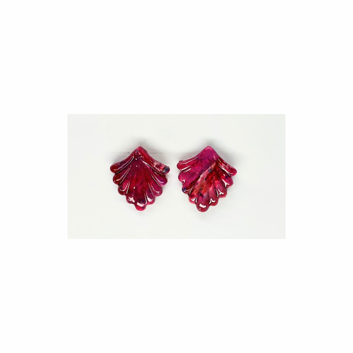 Rose Pink Fan Style Stud Earrings | Crafting By BB