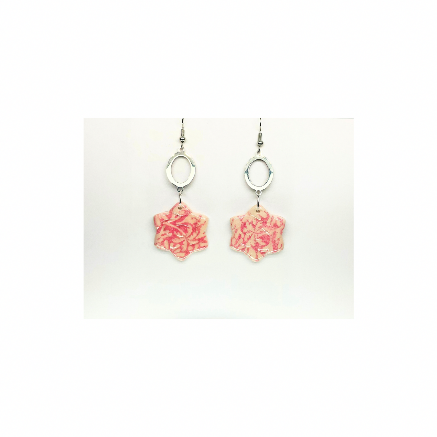 Beach Bloom Collection Pink Star Shape Dangle Earring - Elegant Pink Hue Star Design for Women's Fashion Jewelry