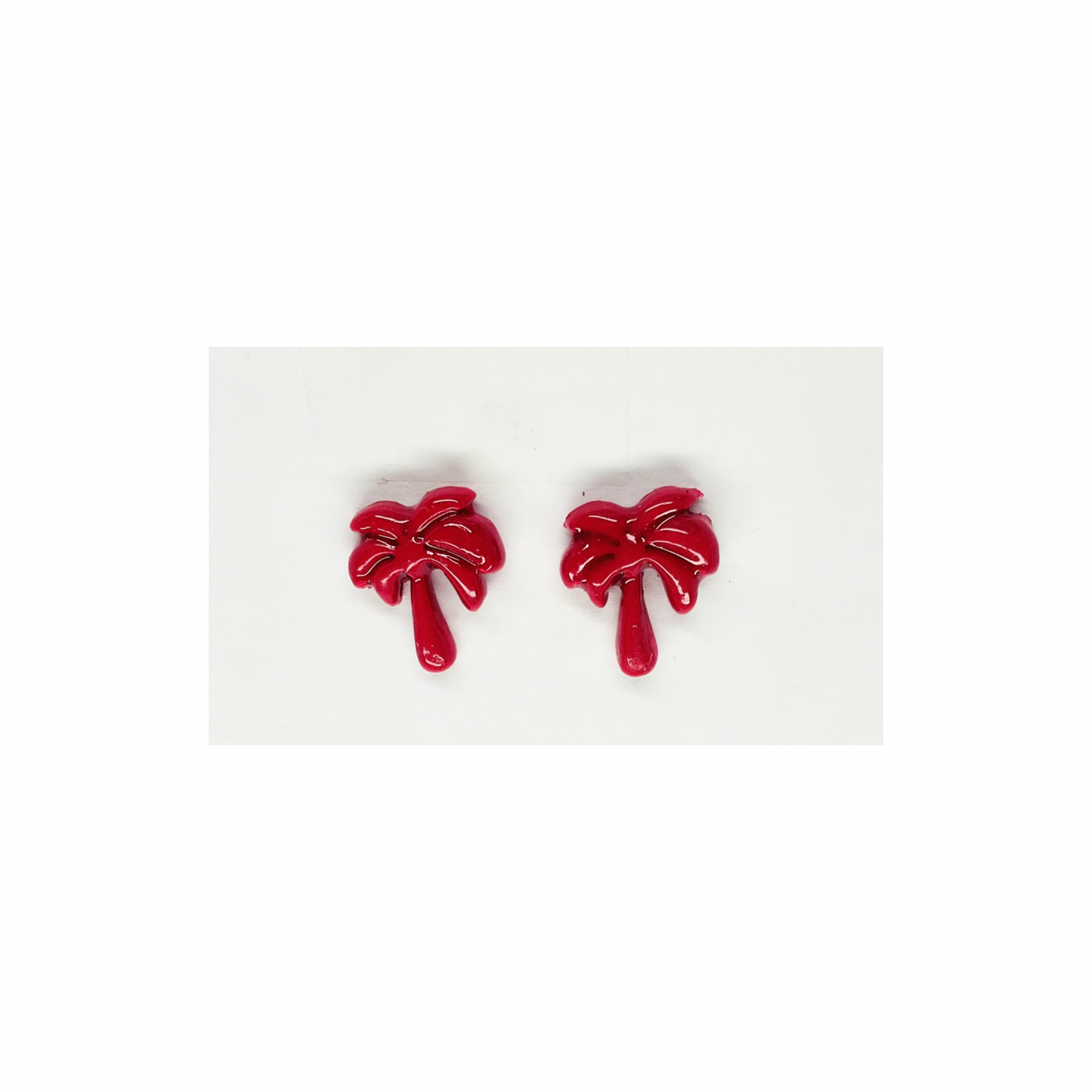 Hot Pink Palm Tree Stud Earrings | Crafting By BB