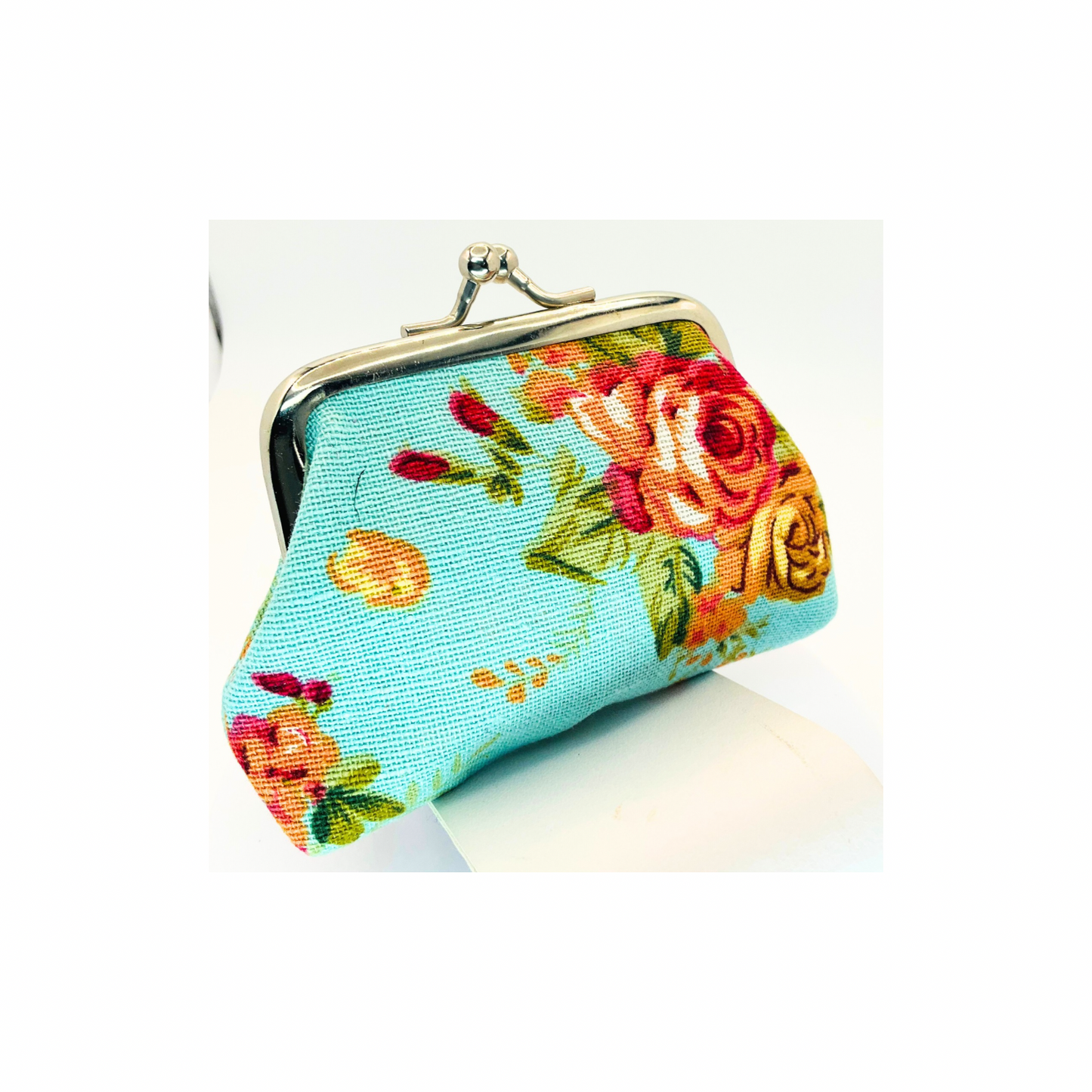 Turquoise Floral Coin Purse