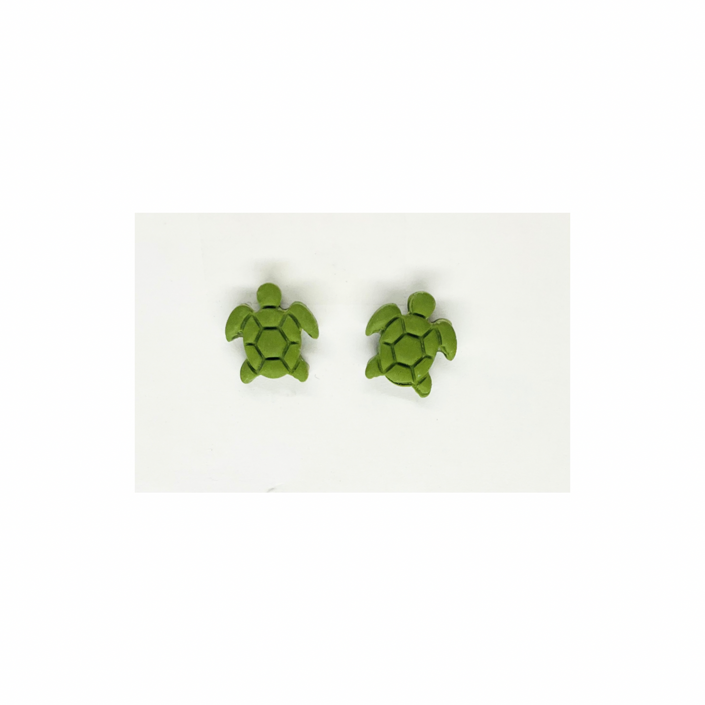 Olive Green Turtle Stud Earring-Crafting By BB