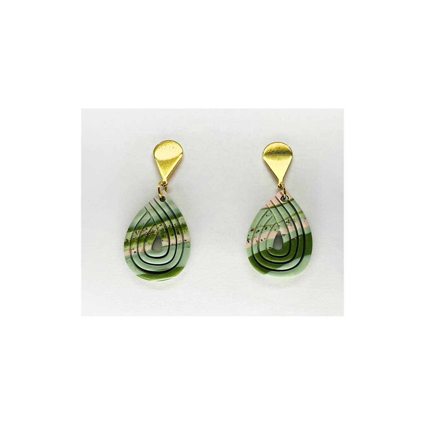 Variegated Teardrop Dangle with Gold Teardrop Earring-Crafting By BB
