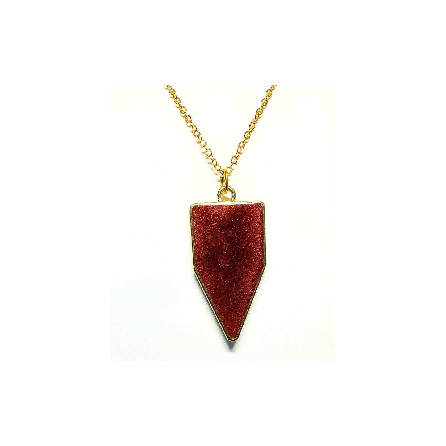 Bronze and Gold Arrow Resin Pendant 18-inch Necklace - Unique Design Jewelry Piece