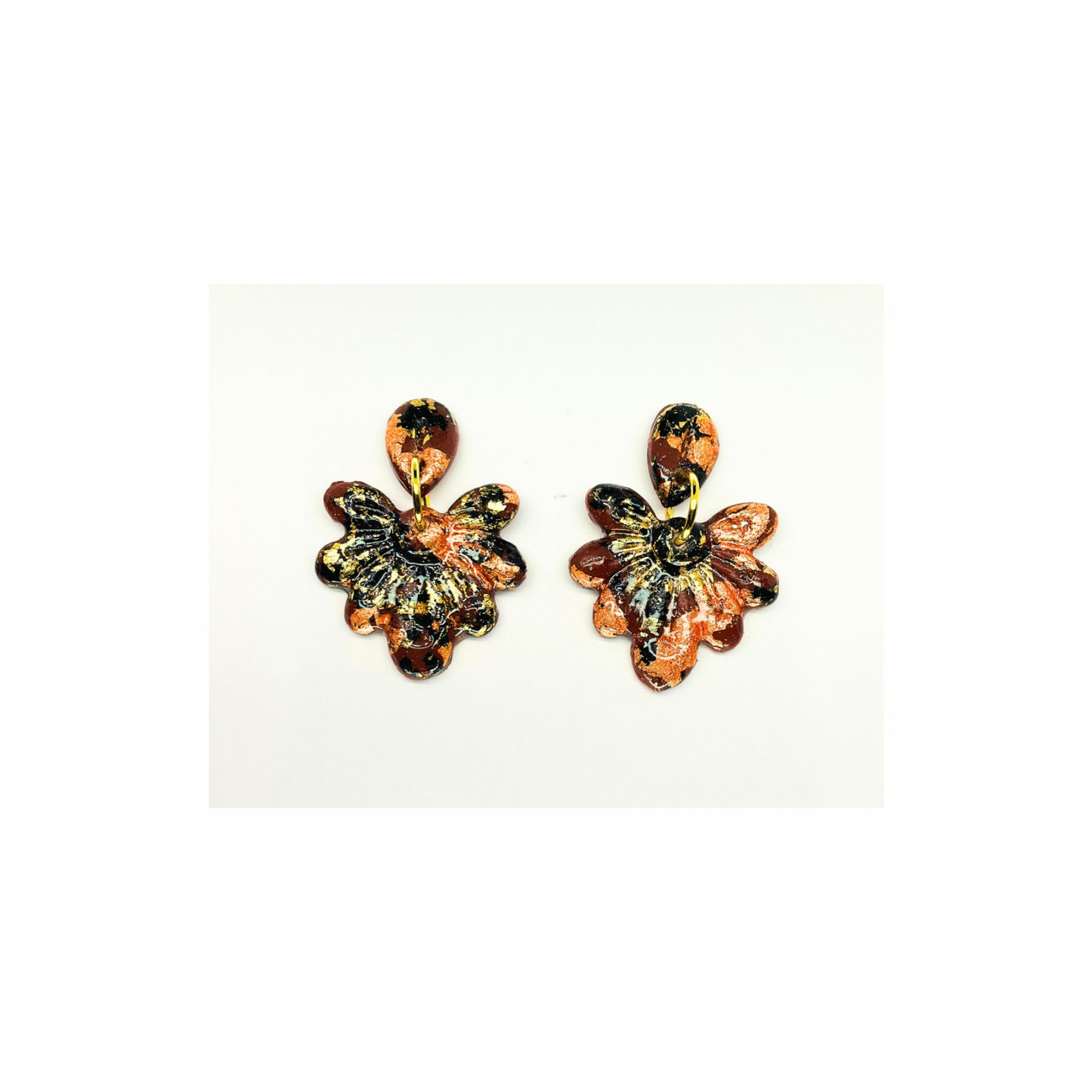 Fall Foil Covered Leaf Bronze and Brown Dangle Earrings - Elegant Leaf Design for Nature Lovers - Versatile & Subtle Accessory for Any Outfit