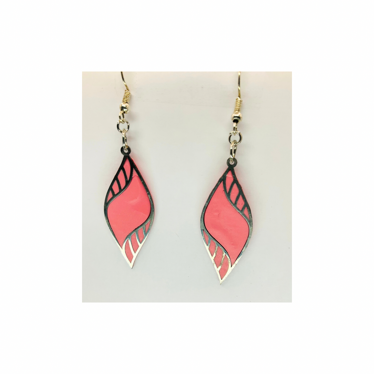 Pink and Silver Swirl Dangle Earring-Crafting By BB