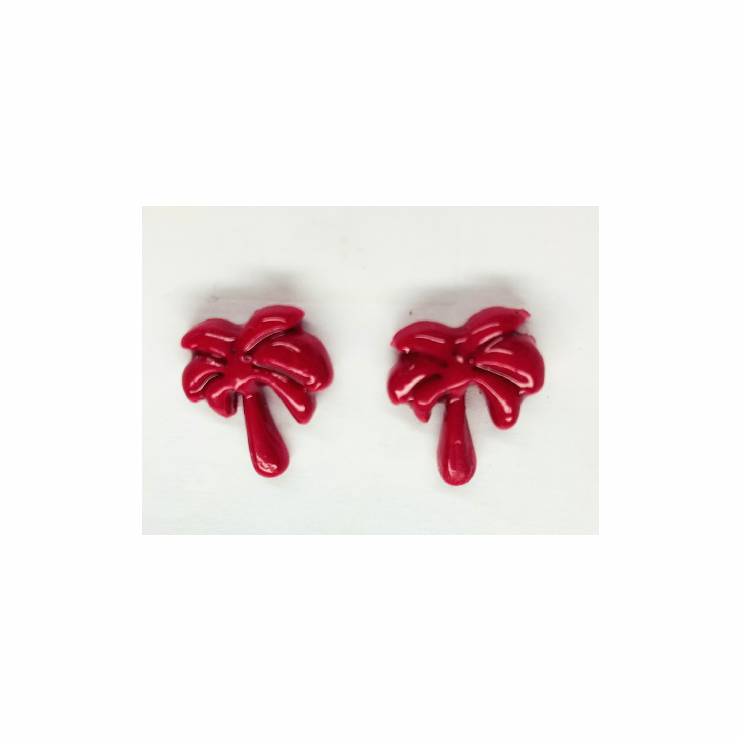 Hot Pink Palm Tree Stud Earrings | Crafting By BB