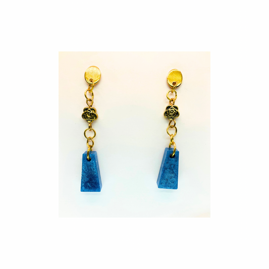 Blue Drop Earrings Stylish, Elegant Jewelry for Everyday Wear Flower