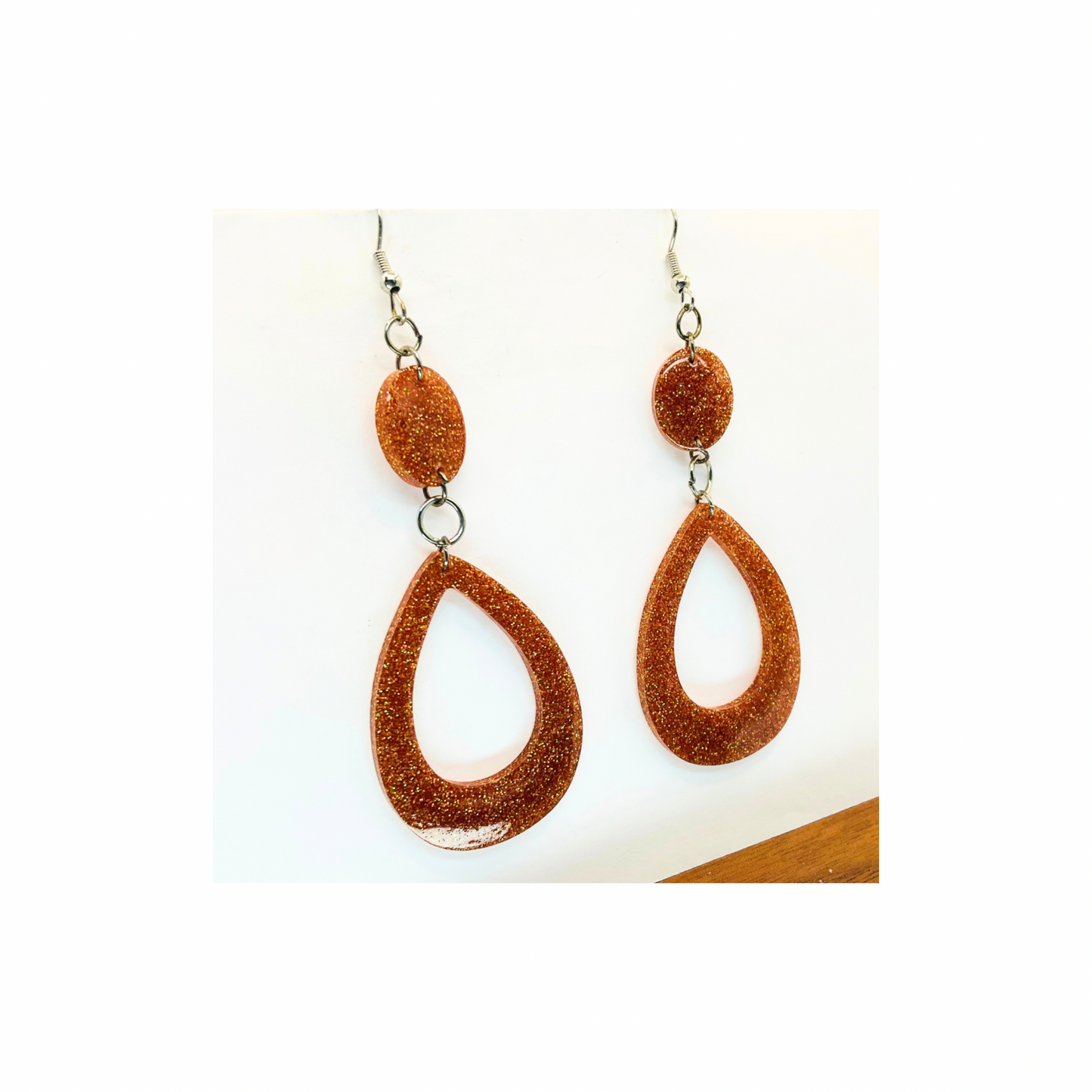 Elegant Copper Sparkle Dangle Earrings